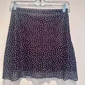 LA Hearts Black and White Floral Mesh Mini Skirt Size XS